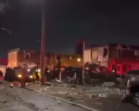 Massive Explosion destroys multiple homes in Philadelphia. Currently, multiple Emergency crews are on the scene of a massive explosion that has flattened four homes after a suspected gas leak occurs. Two were injured. one female with 2nd-degree burns & a male injured