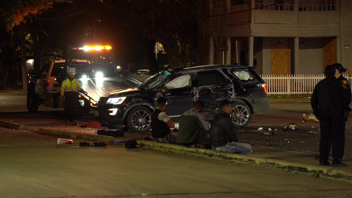 Police tell an SUV with three passengers blew through a red light coming from Elmira heading west and hit another vehicle on San Pedro before rolling over