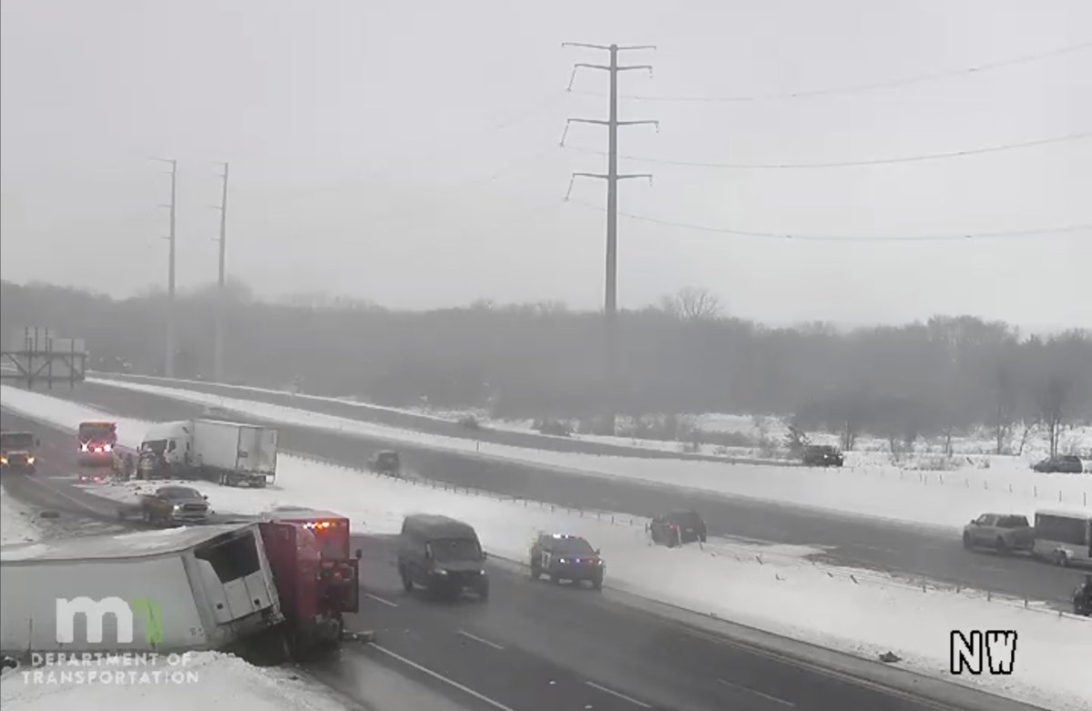 NEAR CLEARWATER: Major head-on crash on eastbound I-94 near Grover Ave., just east of Clearwater - Two semis are reported to have collided head-on, other vehicles possibly involved. injuries are reported, but unknown extent