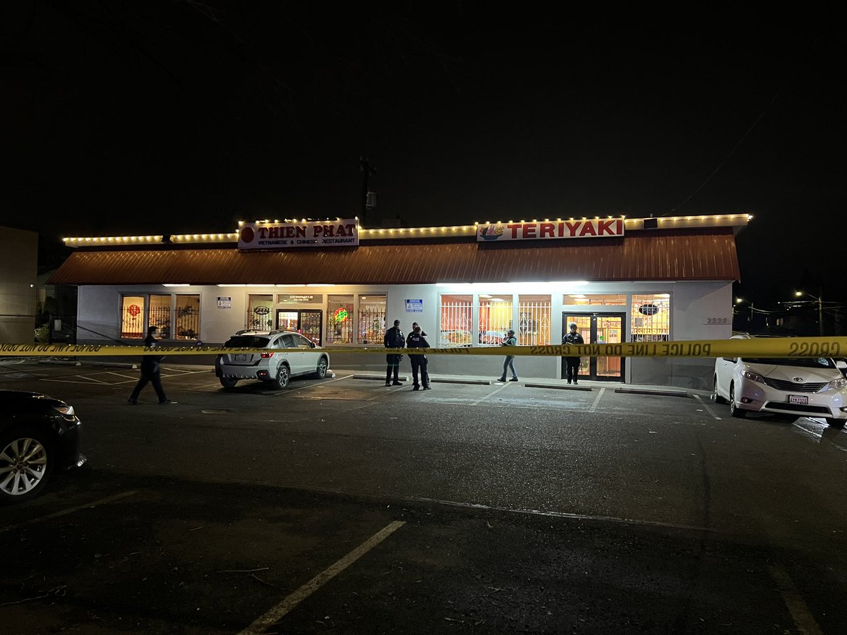 SPD is looking for three people they say walked into the Teriyaki restaurant on Rainier Ave S and tried to rob someone. One of the suspects shot the victim, who Chief Diaz says has died. Police say suspects had their faces covered.