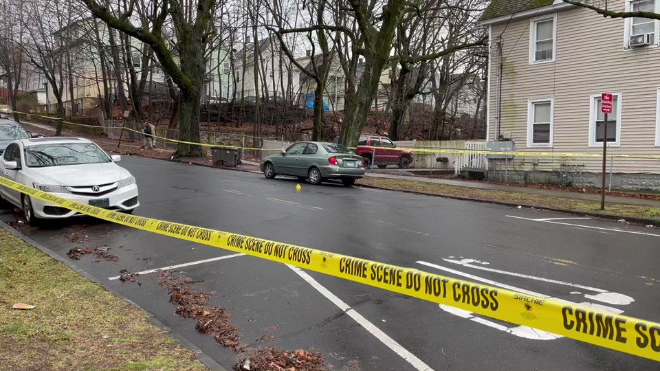 New Haven Police investigating an apparent shooting.   20 year old New Haven man was shot, with two cars traveling in tandem. In addition to this scene, there is also a large police presence in Hamden on Mather St and also part of Dixwell