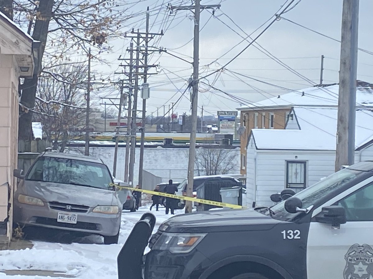 Police and FBI presence at an apartment complex near 76th &. Capitol. Officials left the scene at North Shore Bank abruptly to come here.  The parking lot is taped off