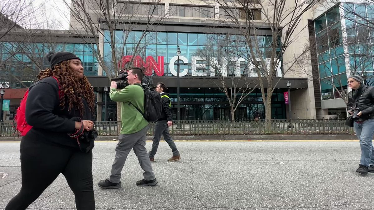 Protesters are marching in the streets right now in downtown Atlanta