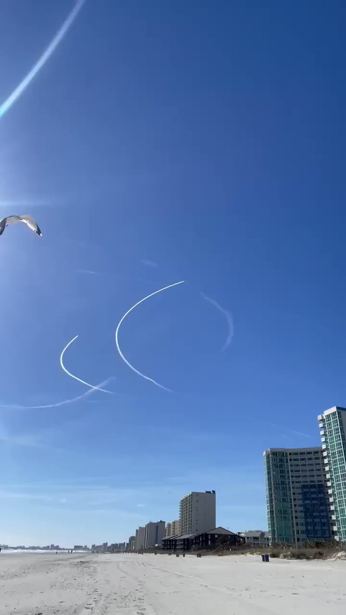 Fighters jets circling the balloon ready to shoot it down over off of Myrtle Beach