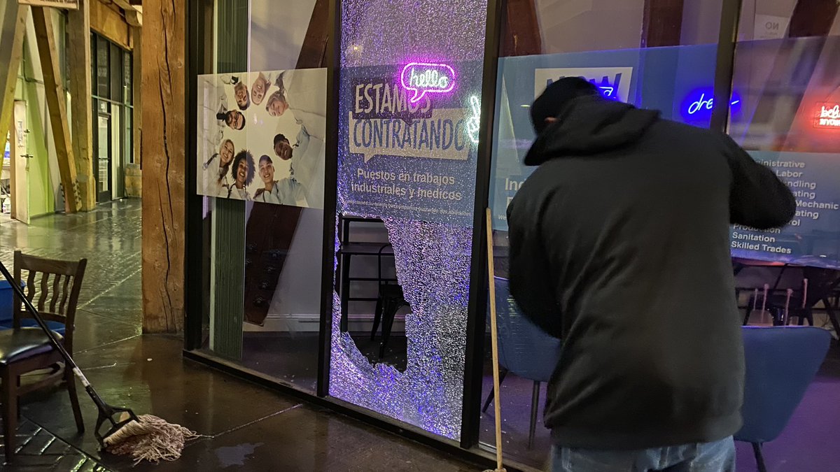 1 person died and 2 others were hurt after gunshots rang out near a busy downtown Stockton bar last night, police officials and the building's security guard confirm to me. Clean up is now underway where bullets shattered glass across from the bar.