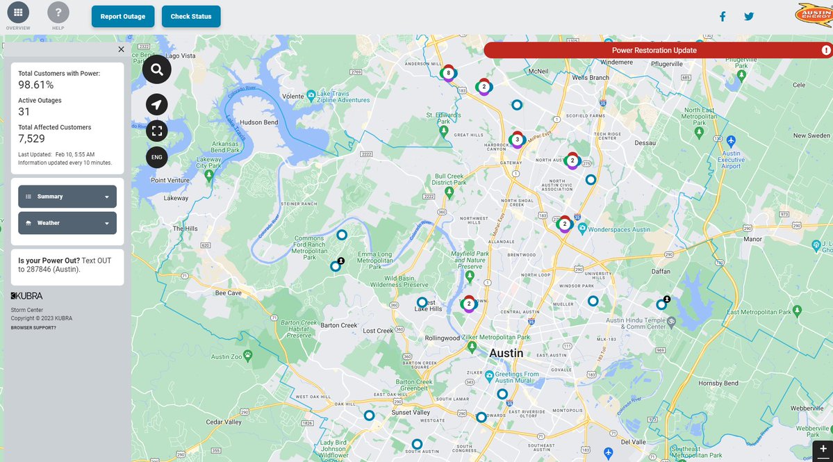 On the recent jump in power outages from Austin Energy. Over 7K without power. Austin Energy says it was a very normal power outage. It's calling it a circuit lockout, unclear what caused it. It should be an easy fix. Crews are on their way to assess