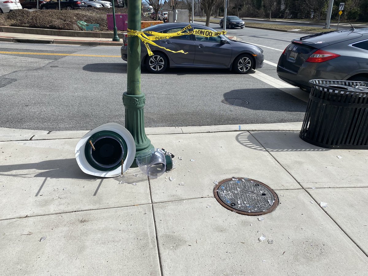 This is what the scene looks like today after a shooting last night near Towsontown Blvd and Washington Ave in Towson