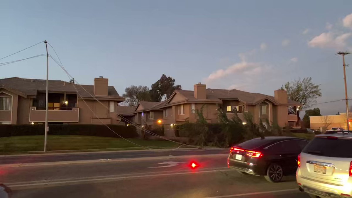 Strong winds knocked down a large tree in northeast Fresno. The tree took down power lines with it. A fire engine is blocking westbound traffic on Nees at First