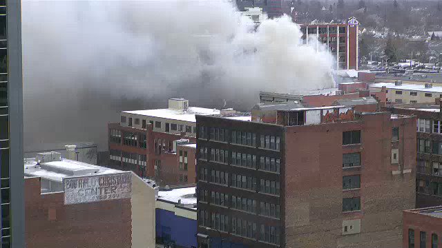Buffalo firefighters are trying to put out this fire right now at 745 Main St.