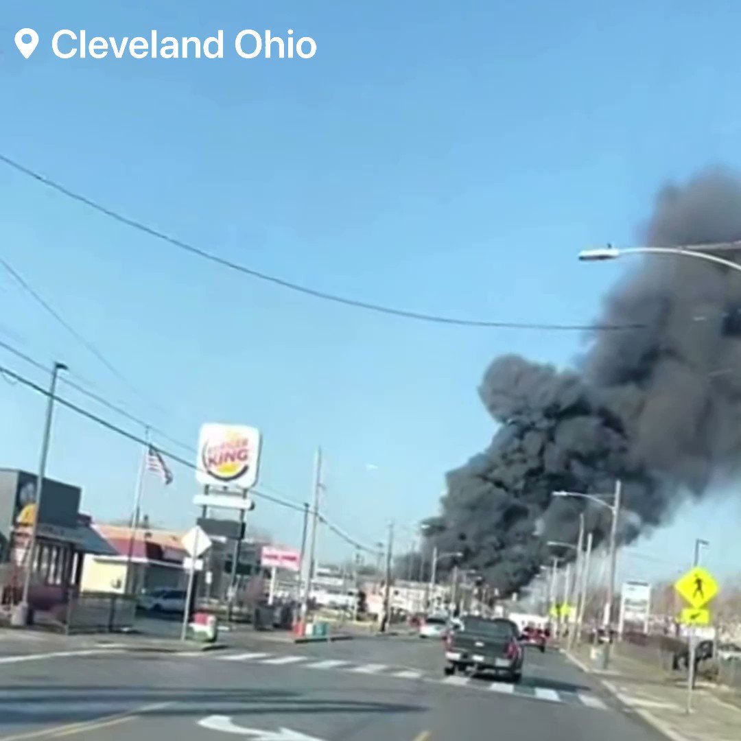 Massive fire at a Metal fabricator plant with multiple explosions reported   pushpinCleveland   Ohio  More than 50+ firefighters have responded to a massive fire at a warehouse Metal fabricator plant in Cleveland Ohio with multiple explosions reported.