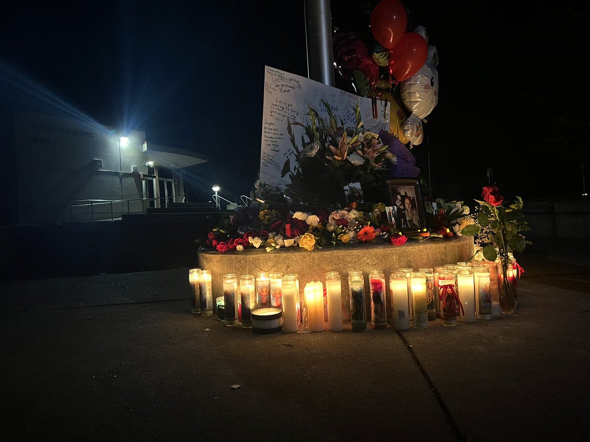 A teenager was stabbed to death inside a classroom at Montgomery High School in Santa Rosa.  Students and teachers are understandably hurt.  Here's a memorial for 16-year-old Jayden Pienta outside the school this morning