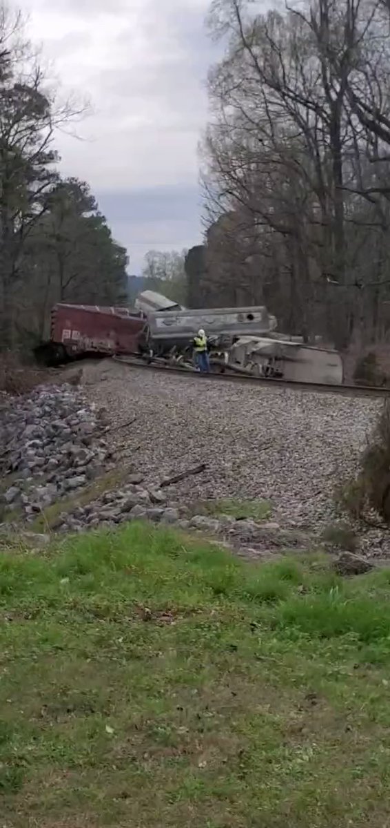 Norfolk Southern train derailed in Calhoun County, Alabama — the company's third such incident since early Feb