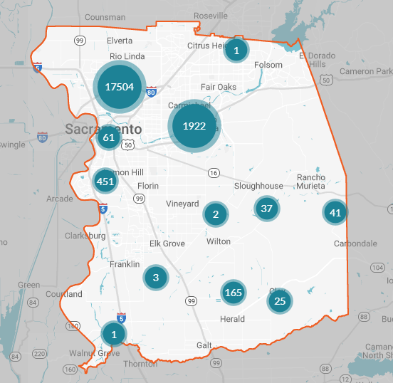 SMUDs is reporting over 20,000 customers without power right now in Sacramento.  The winds are blowing over 45MPH across the city, most outages appear to be in the Natomas & Rio Linda area