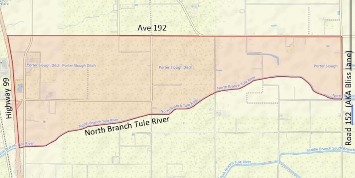 .@TulareSheriff also issued another Evacuation Order for the Southeast Tulare area. This is for homes and businesses between the North Branch of the Tule River to Ave 192 and the east side of Highway 99 to Road 152 (Bliss Lane)
