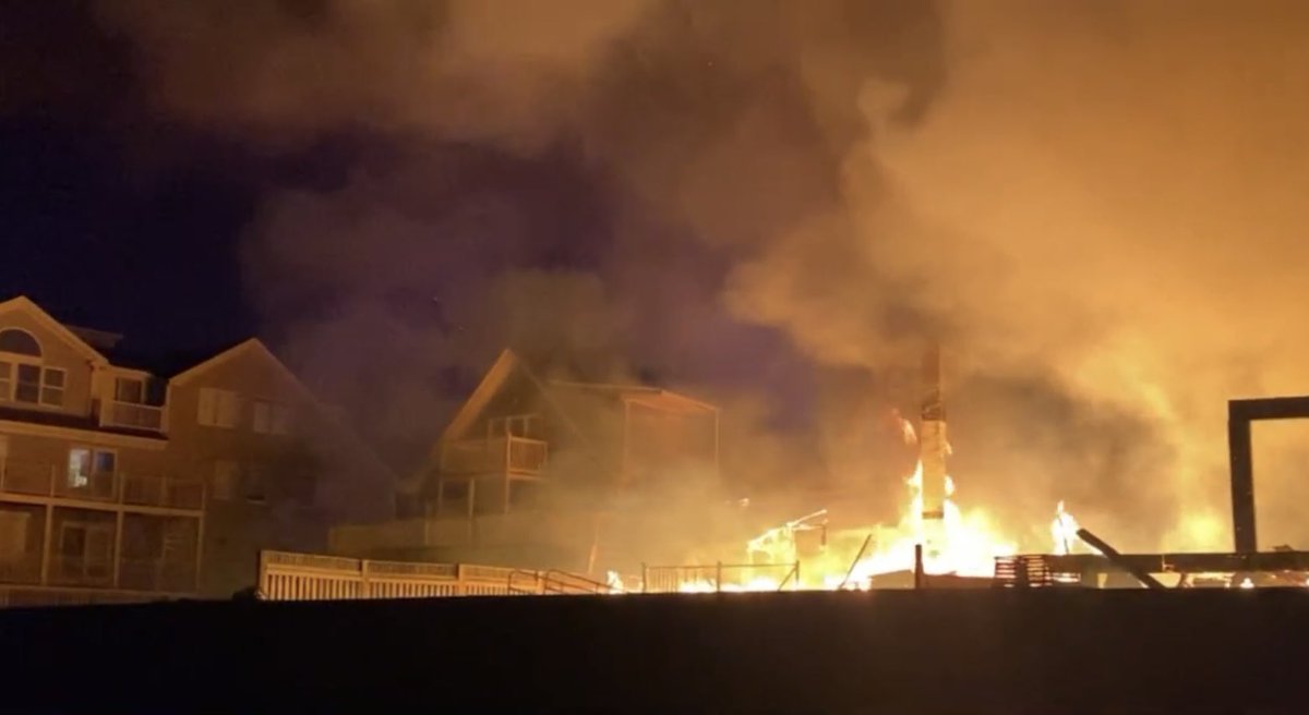 Fire damaged eight homes in Scituate, destroying five of them.