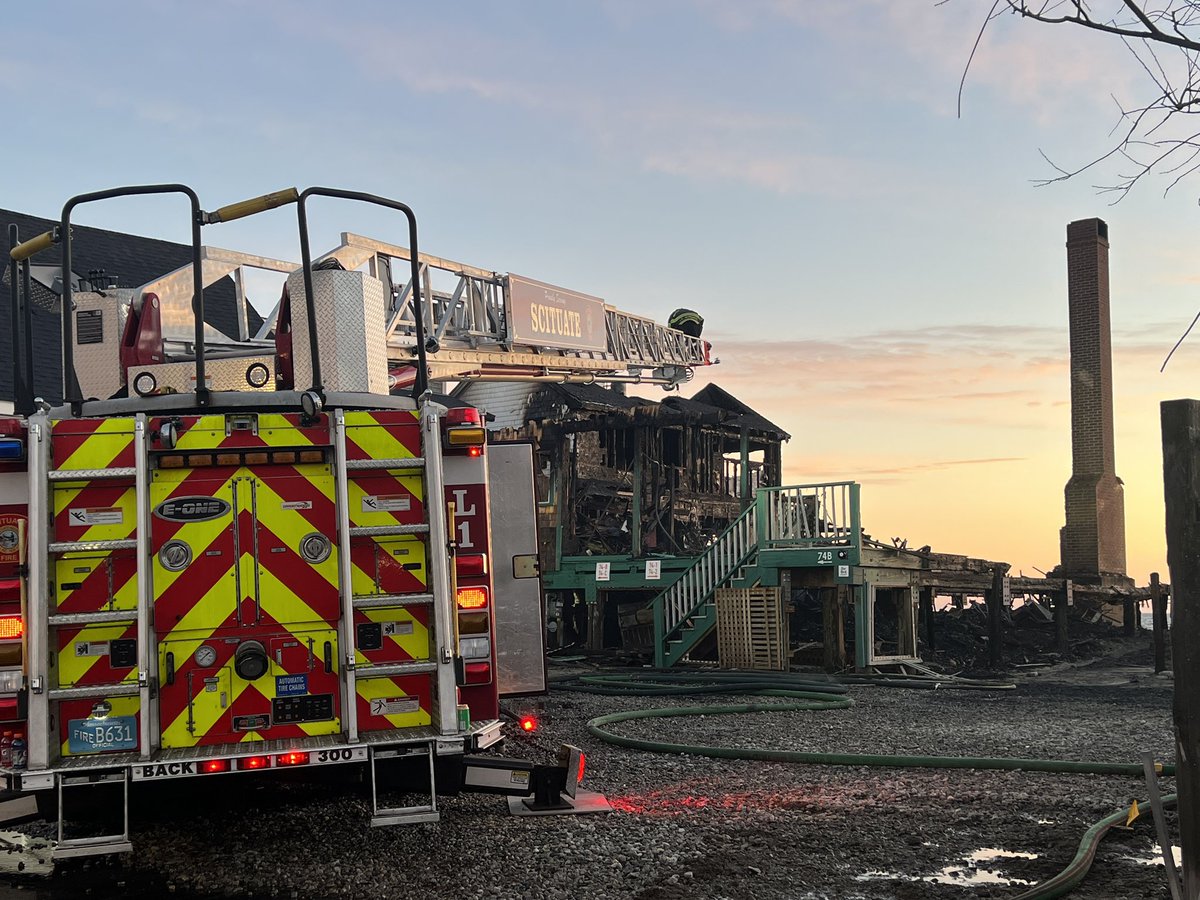 Aftermath of a five-alarm fire in Scituate where five homes were destroyed along Minot Beach.