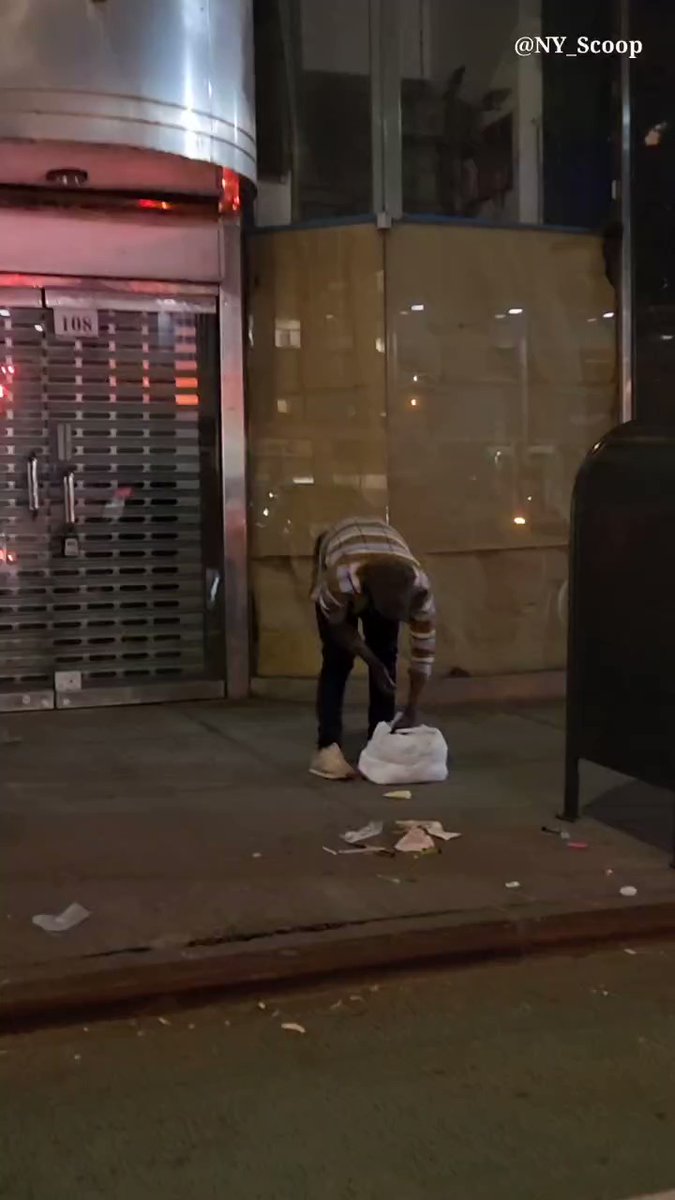 Manhattan: West 39th Street & 6th Avenue, this is what happens when you have drugs pouring into New York City.   A person on drugs is seen going crazy after taking drugs