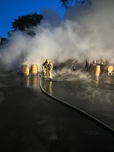 WineryIncident - CAL FIRE/Napa County Fire is on scene of a working commercial structural fire near the 5800 block of Silverado Trail in Yountville.