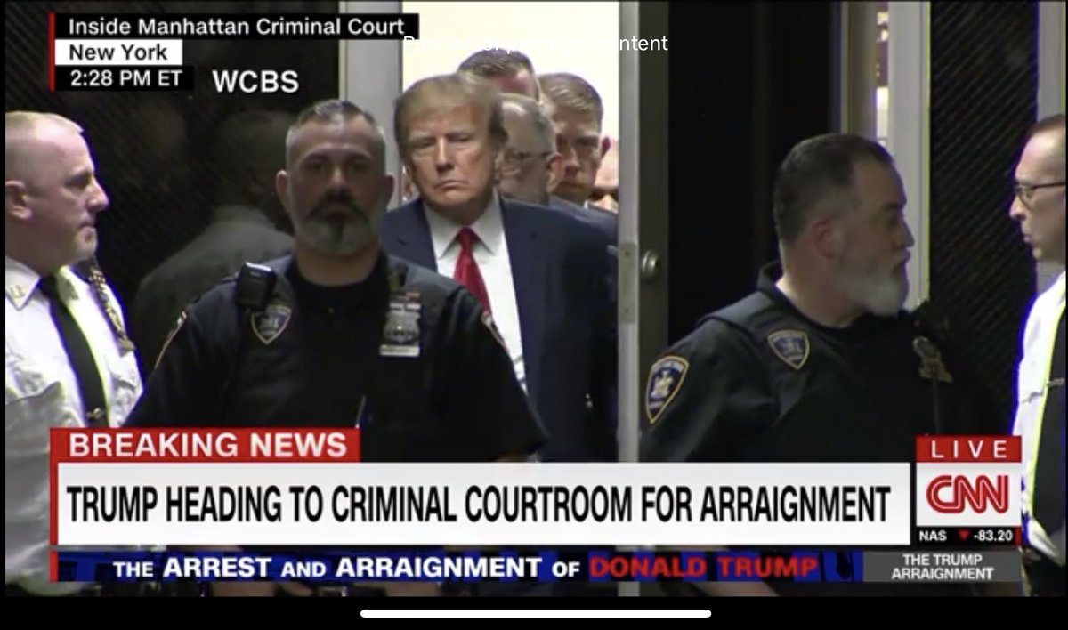 Former President Trump enters the Manhattan Criminal Courtroom.