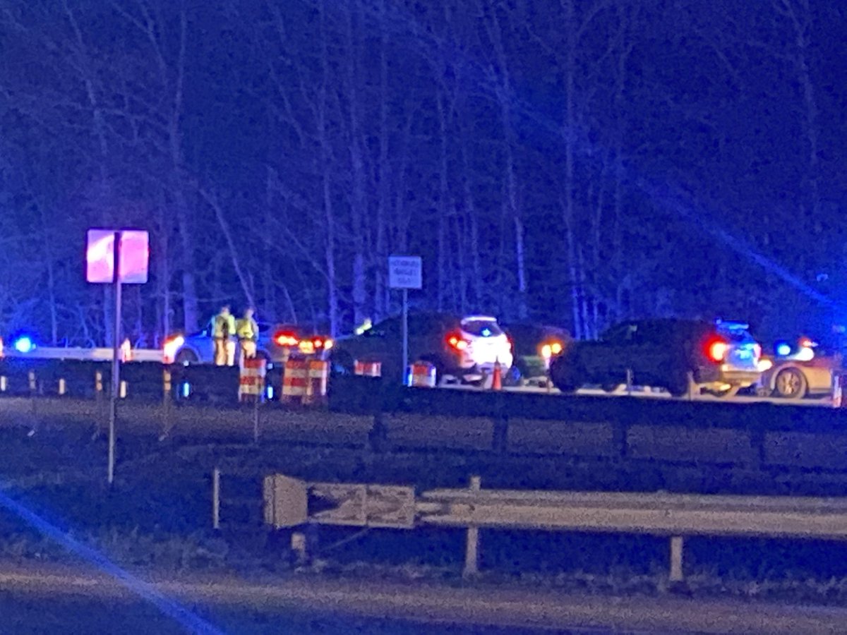 This is the scene on 95 south in Quantico where Virginia State police were involved in a chase and shooting. A woman is dead and an armed man is in the hospital with life-threatening injuries. All I-95 southbound lanes are blocked