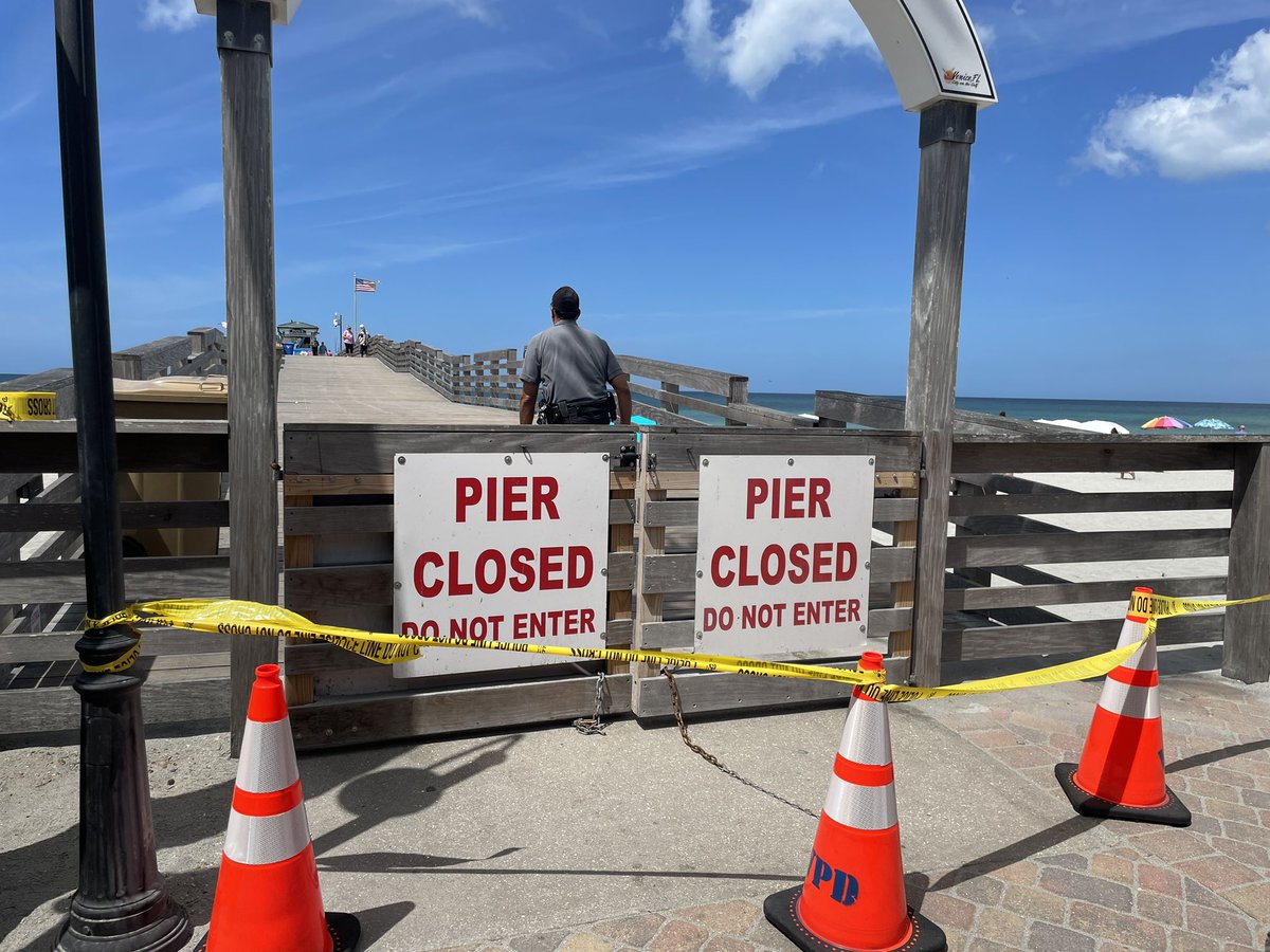 Officers are closing off the Venice Pier as the investigation into last nights place crash continues