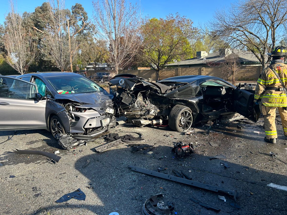 Units responded to a 4 vehicle accident involving the extrication of 2 victims in two separate cars. Crews treated 4 total patients- 2 critical and 2 minor. 3 of the 4 patients were transported. Safety reminder- Please slow down and don't drive distracted. CHP is investigating