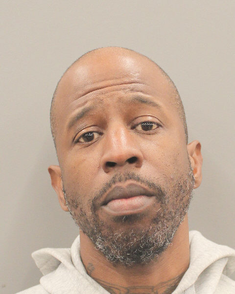 Booking photo of Montrel Lenard Burley, 40, who surrendered to authorities today after he was charged with murder in the March 30 fatal shooting of a man at 2100 Mid Lane