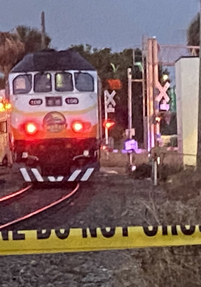 Orlando Police confirms a person was hit and killed by this train at Orange Ave and Weber St.  From PD: Orange Ave is shut down between Garland Ave and Marks St. Expect traffic delays into the morning rush