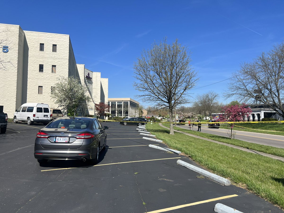 Police investigating after a report of a shooting on Glensprings Dr. in Springdale. Witness on scene tells a woman was shot in face. Police have blocked off the area around an office building