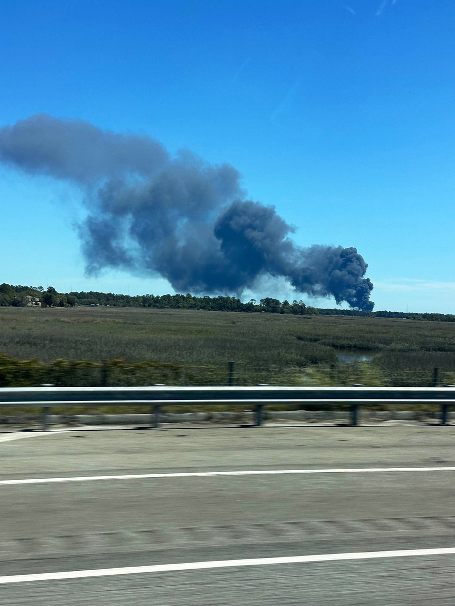 Massive fire at at Pinova Plastic in Brunswick, Georgia in Glynn County. These were taken about 2:20pm and just sent to me. Their website lists the plant as a plastic resin manufacturer.