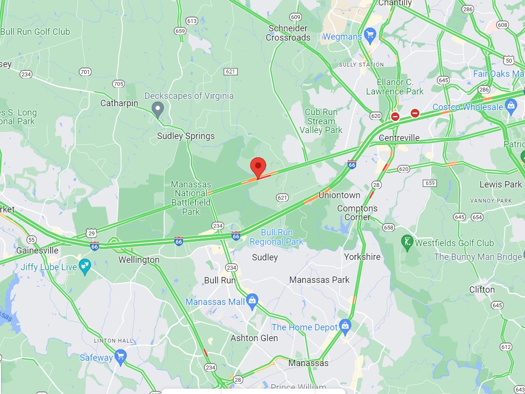 Driver fleeing police killed in crash -- on Lee Hwy near Paddington Ln east of the Prince William County-Fairfax County line, west of Centreville. A driver fled a FAUQUIER COUNTY DUI CHECKPOINT, crashed, and was fatally ejected