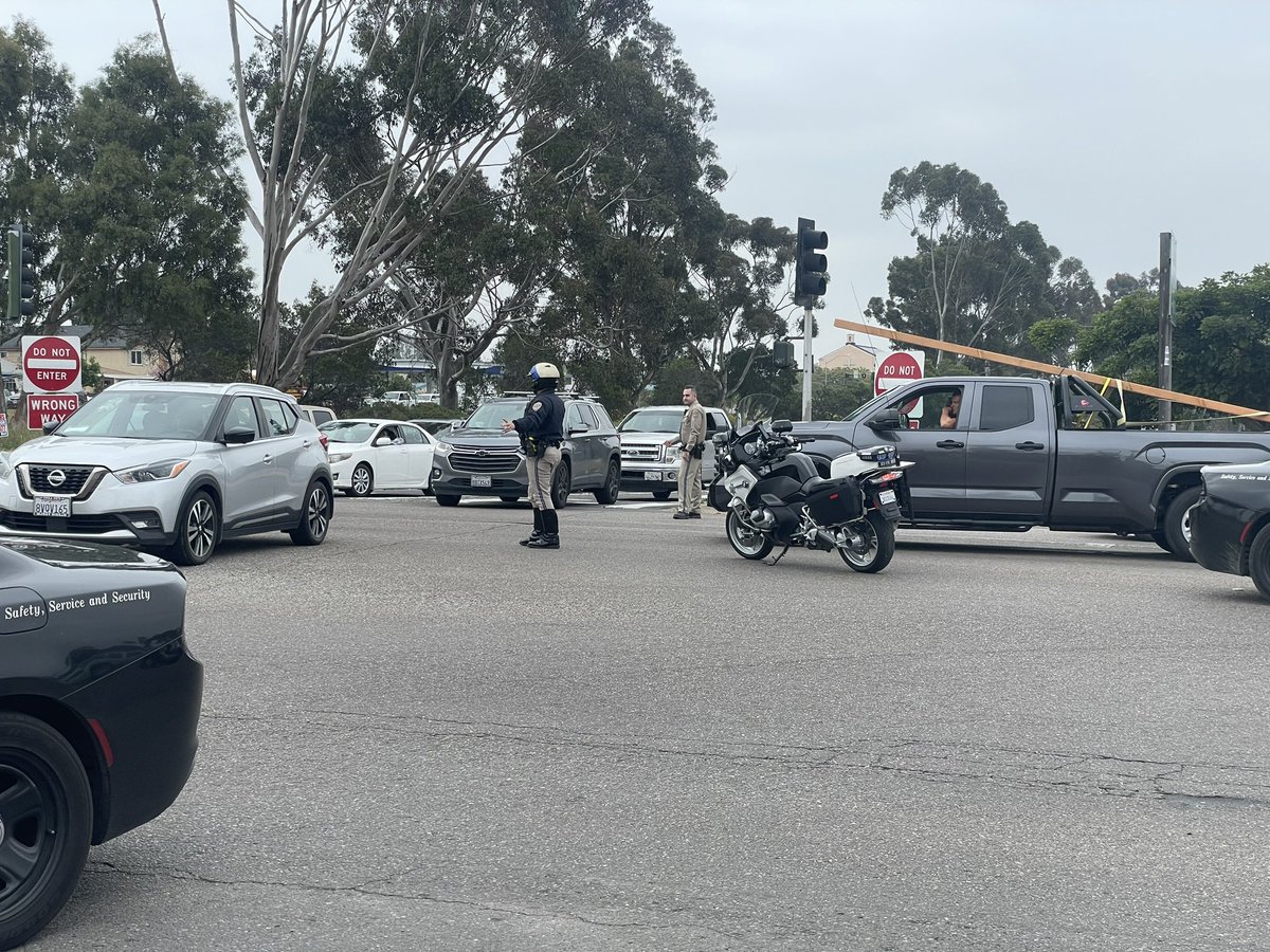 Northbound lanes of the 805 near Imperial Avenue shut down after a CHP officer- involved shooting. At least one person is in custody. No reports of any injuries to the officer(s) involved