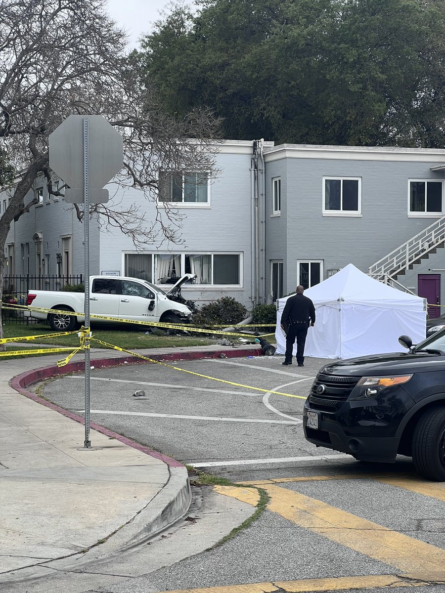 A woman was killed  and  the 6 y/o girl she was walking with was rushed to the hospital in 
 critical condition after a driver crashed into them in MidWilshire this morning. just around the corner from a school