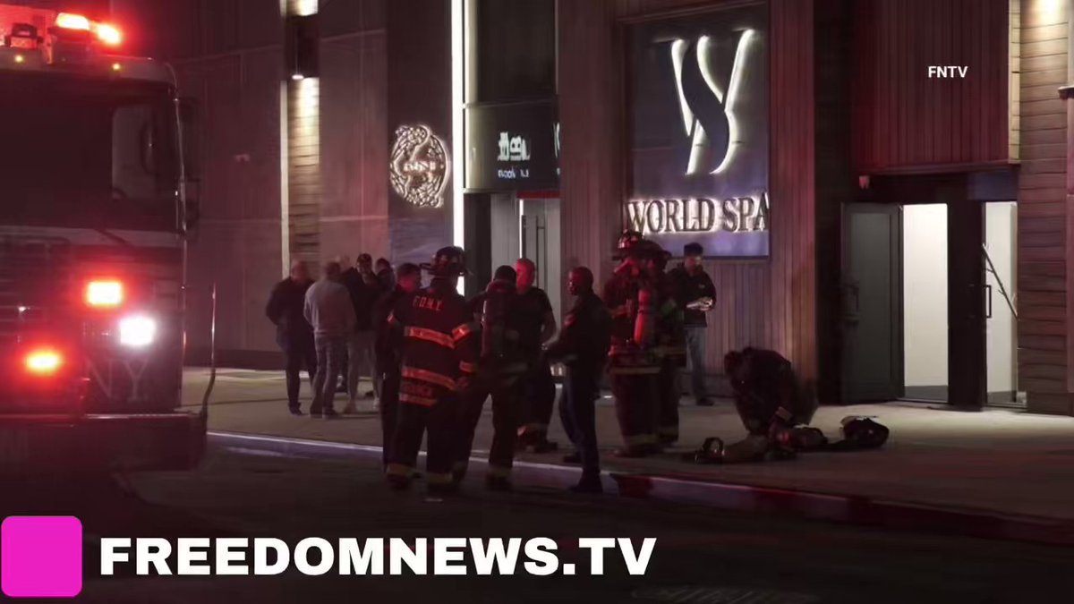 Around twenty people treated by FDNY for respiratory-related illnesses after exposure to harmful chemical leak at World Spa on McDonald Ave in Brooklyn. At least 5 people hospitalized, condition unknown.
