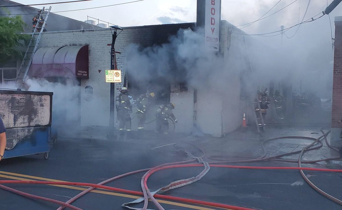 Wheaton Body Shop, 1108 Fern St, 52K sq ft auto body shop; Origin/Cause, wire rack shelving, undetermined/under investigation, appears to be accidental; Damage, $1M, incl $600K bldg, $$400K contents; Building was occupied at the time; no injuries