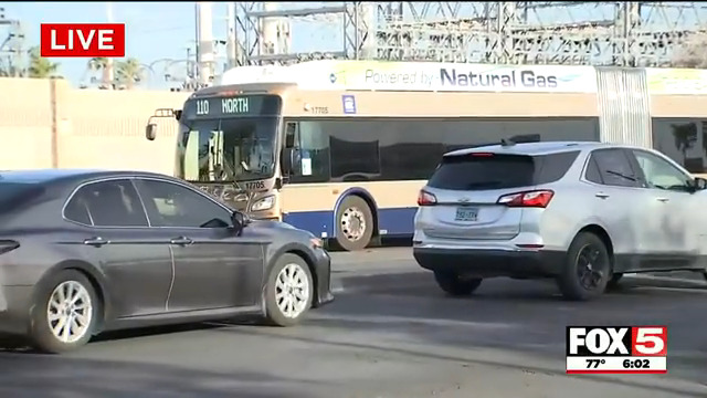 Las Vegas police are looking for a suspect after a shooting on a RTC bus Wednesday afternoon.