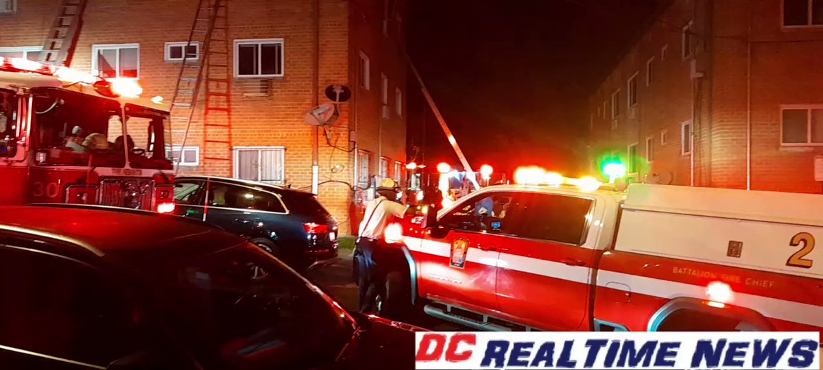 5200 Bl. of D St. S.E. @dcfireems on scene a 3 story apartment building with smoke and fire showing on arrival