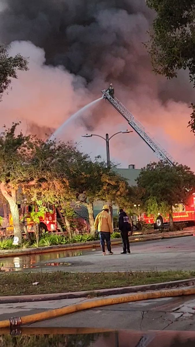 Scene of a massive warehouse fire in Commerce