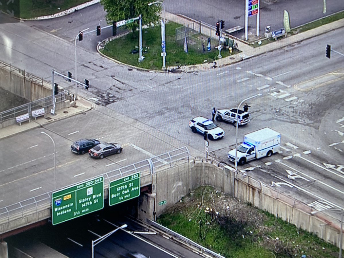 Crash partially blocks the intersection of 119th and  Marshfield. Police are directing traffic