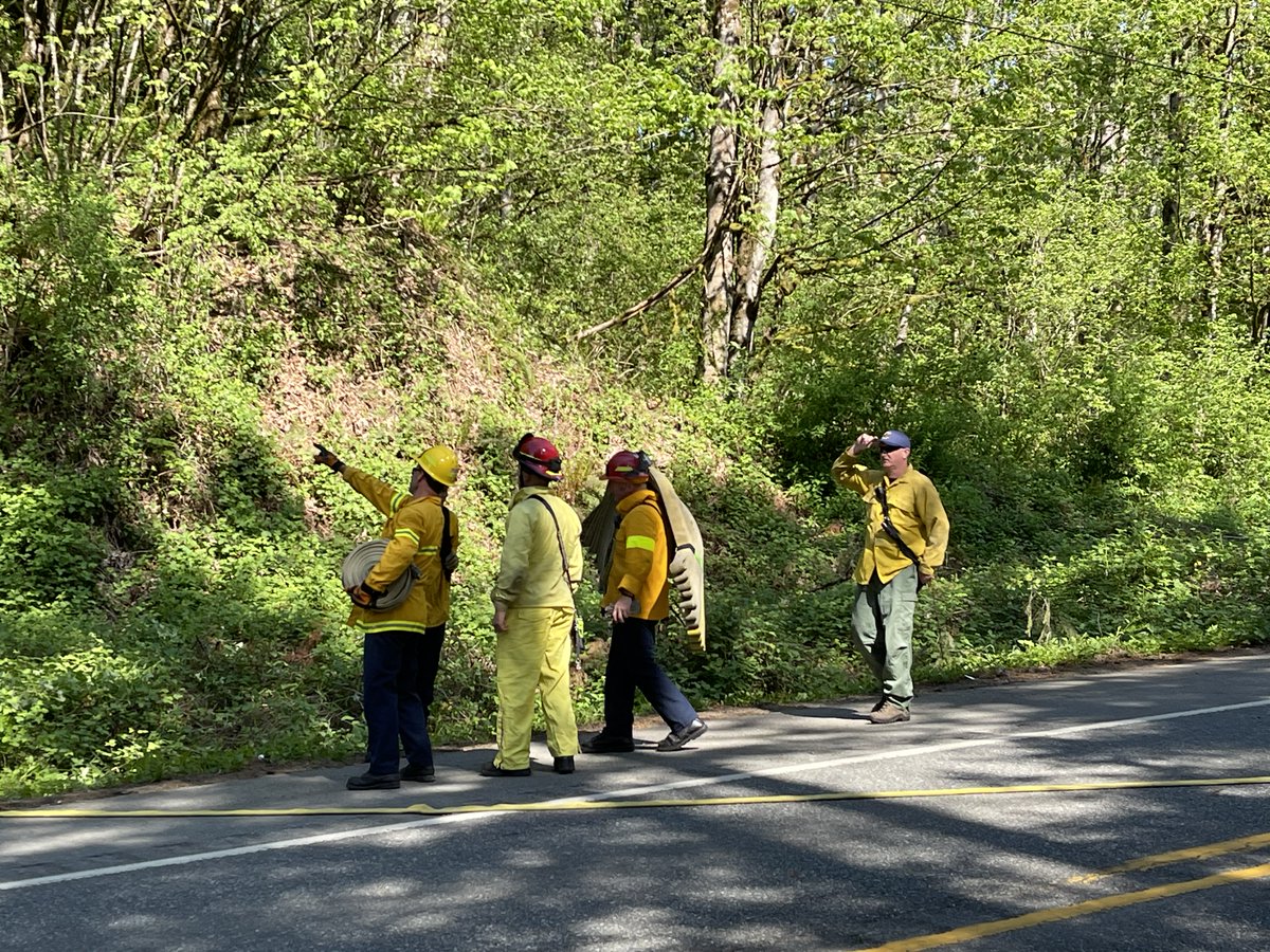 Multiple fire departments are on location of a brush fire in the 36800 block of Enumclaw Black Diamond Road. Enumclaw Black Diamond Road is closed in both directions