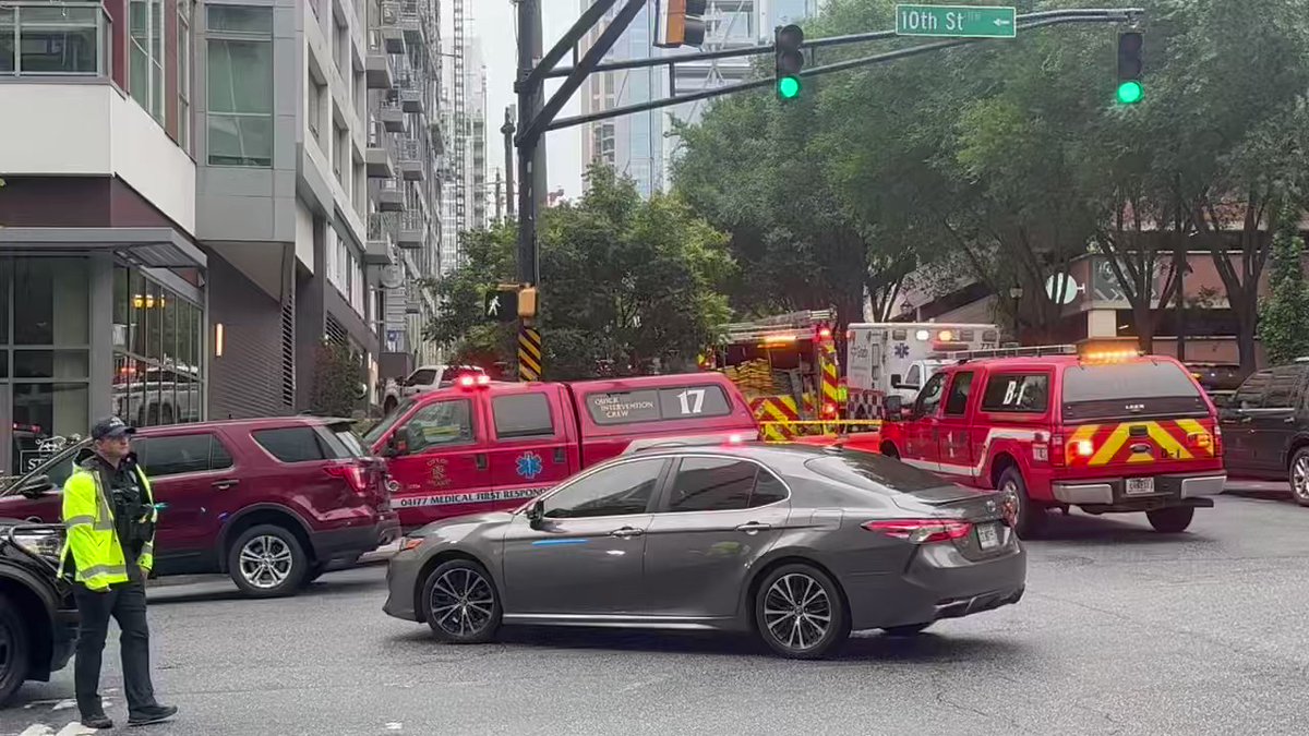 Four people are injured after a  partial building collapse  involving a crane in Midtown. Avoid this location along the 1000 block of Spring Street