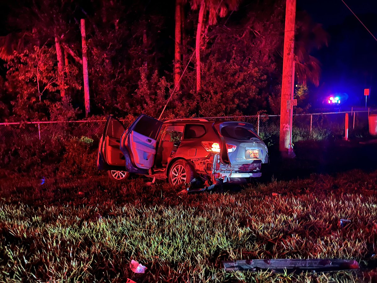 Heavy first responder presence here on Palm Beach Ave near Brown Road where two cars seem to have veered off the road ; one rolled over, the other is crashed on the side of the road. Working on getting more information on this active scene.