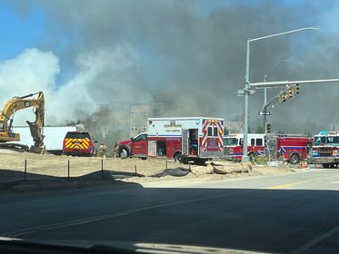 Semi Fire Location: I-480 WB On Ramp,  User Submitted CBFDn2 Semi's on firen- 1 Semi rear trailer on firen- 1 Semi front on firen- I-480 WB has been shut down from SB Frontage Rd