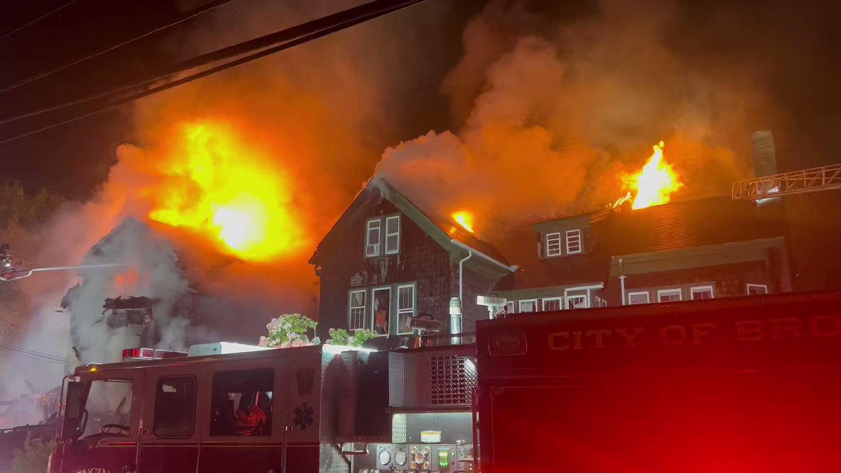 Brockton fire currently battling this massive fire on South Street