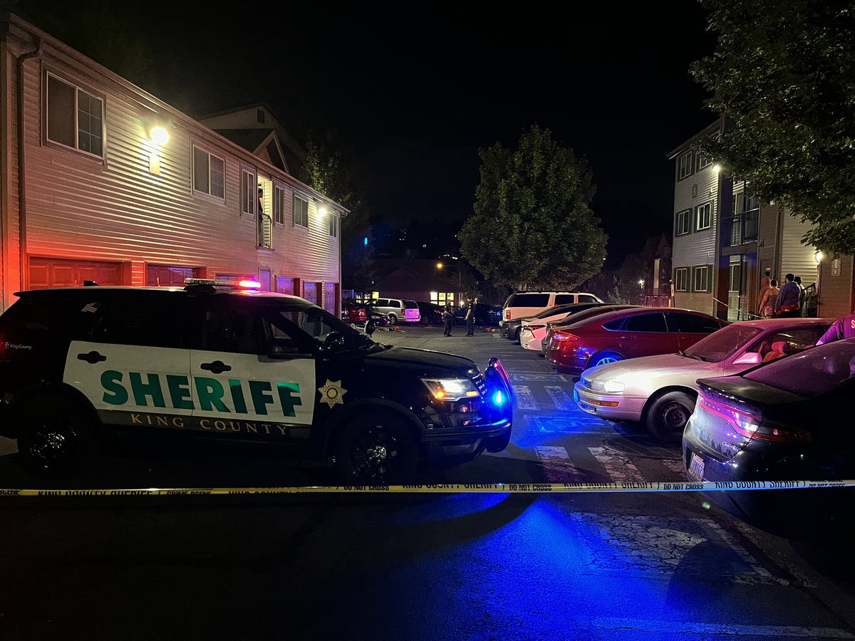 A shooting at the Creston Point Apartments around 2 am. One person shot in the head was transported to Harborview. The other victim refused medical attention. King County Sheriff are investigating