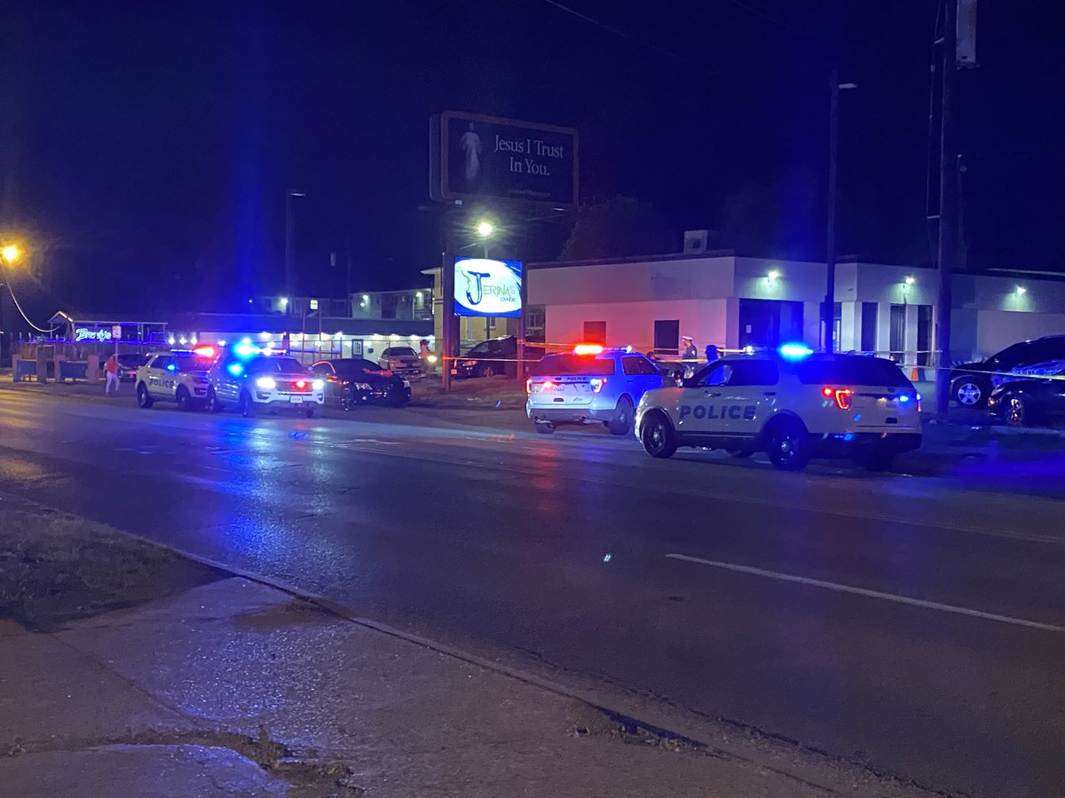 Several CPD officers on scene of shooting in Roselawn near Jerina's Hookah Lounge.