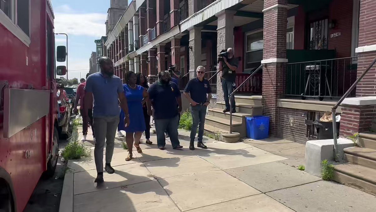 Philadelphia leaders, DA and PA reps are walking on the 1600 block of S 56st in Kingsessing to interact with and comfort the community. nnThis comes after the shooting Monday night where 5 people were killed and 2 others were injured.