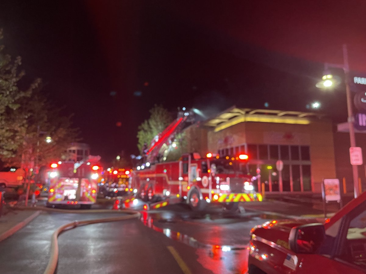 Renton RFA, Puget Sound Fire,   Eastside Fire  and Rescue on location of a 2-alarm fire in the Renton Landing