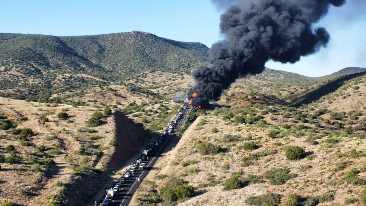 Tanker Fire burning outside Payson fully contained at roughly 13 acres