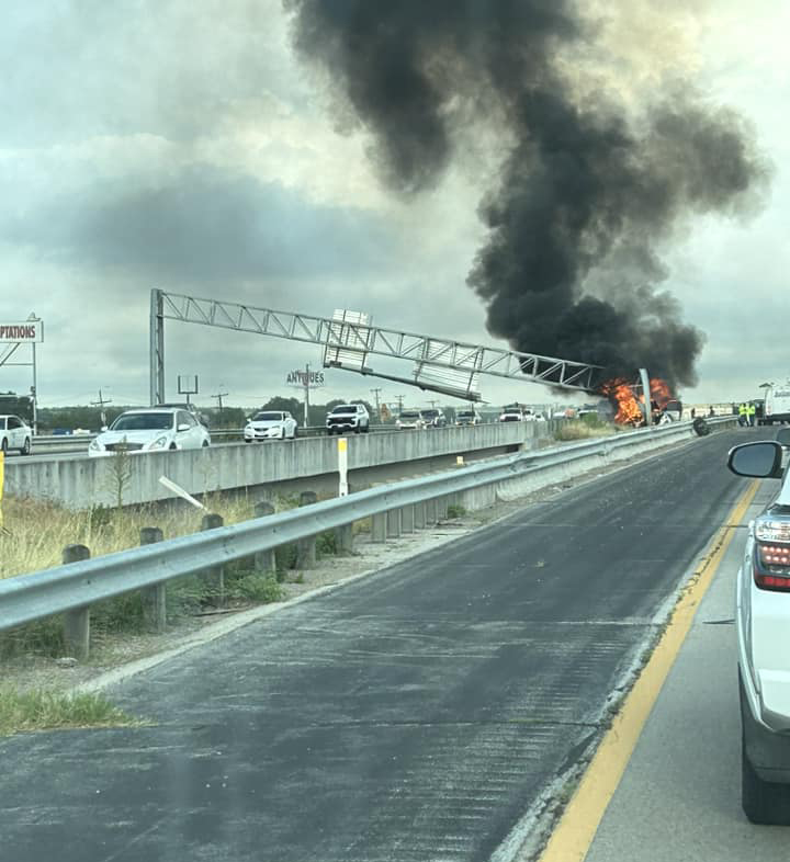 Photos of the earlier crash at eastbound I30 and Linkcrest in west Fort Worth. The driver was transported to a local hospital in serious condition, but expected to survive. Eastbound lanes remain closed. Thanks to Bobby Tyler for the photos